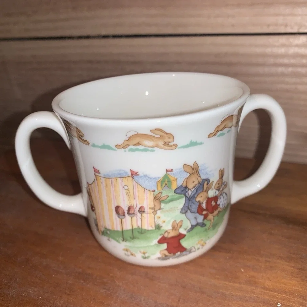 2003 Royal Doulton Bunnykins Baby's Set Bath Time For Bunnies Bowl  & Mug NIB‎